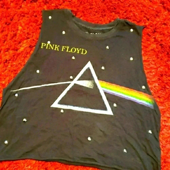 Pink Floyd Dark Side of the Moon Crop top Size M - Picture 1 of 7